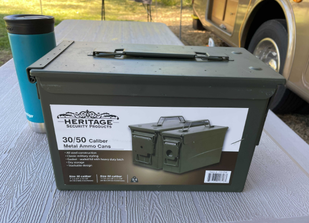 ammo can used for condensing the lab hardware into an easy carrying case